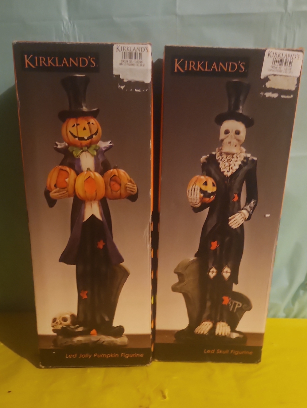 Kirkland's Pumpkin-Head and Skeleton In Suits And Hats,Lightup Halloween Figures